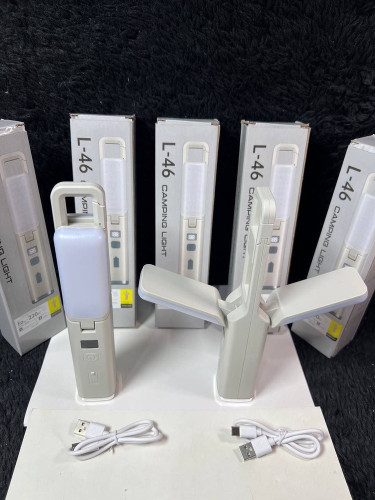 چراغ کمپینگ شارژی مدل L-46 دیجیتالی (چراغ قوه دار و بازشو خفاشی)