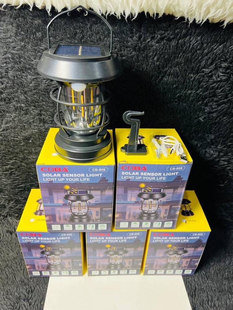 فانوس شارژی خورشیدی سنسوردار کوبا COBA مدل CB-809 (ضد آب)