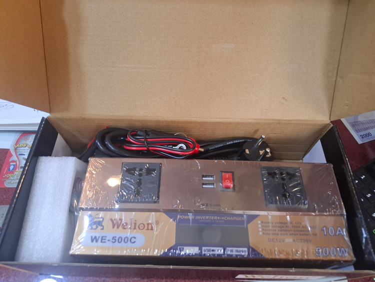 اینورتر شارژردار ۵۰۰ وات ولیون (Welion WE-500C) با شارژر ۱۰ آمپر، نمایشگر LCD و قابلیت UPS