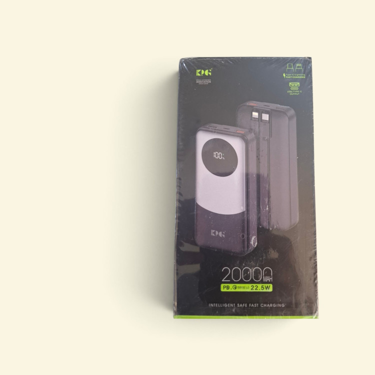 پاوربانک KPG مدل KPG-202X ظرفیت ۲۰۰۰۰ میلیآمپر با شارژ سریع ۲۲.۵ وات