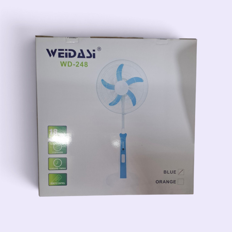 پنکه شارژی ایستاده ویداسی مدل WEIDASI WD-248 (سایز ۱۸ اینچ)