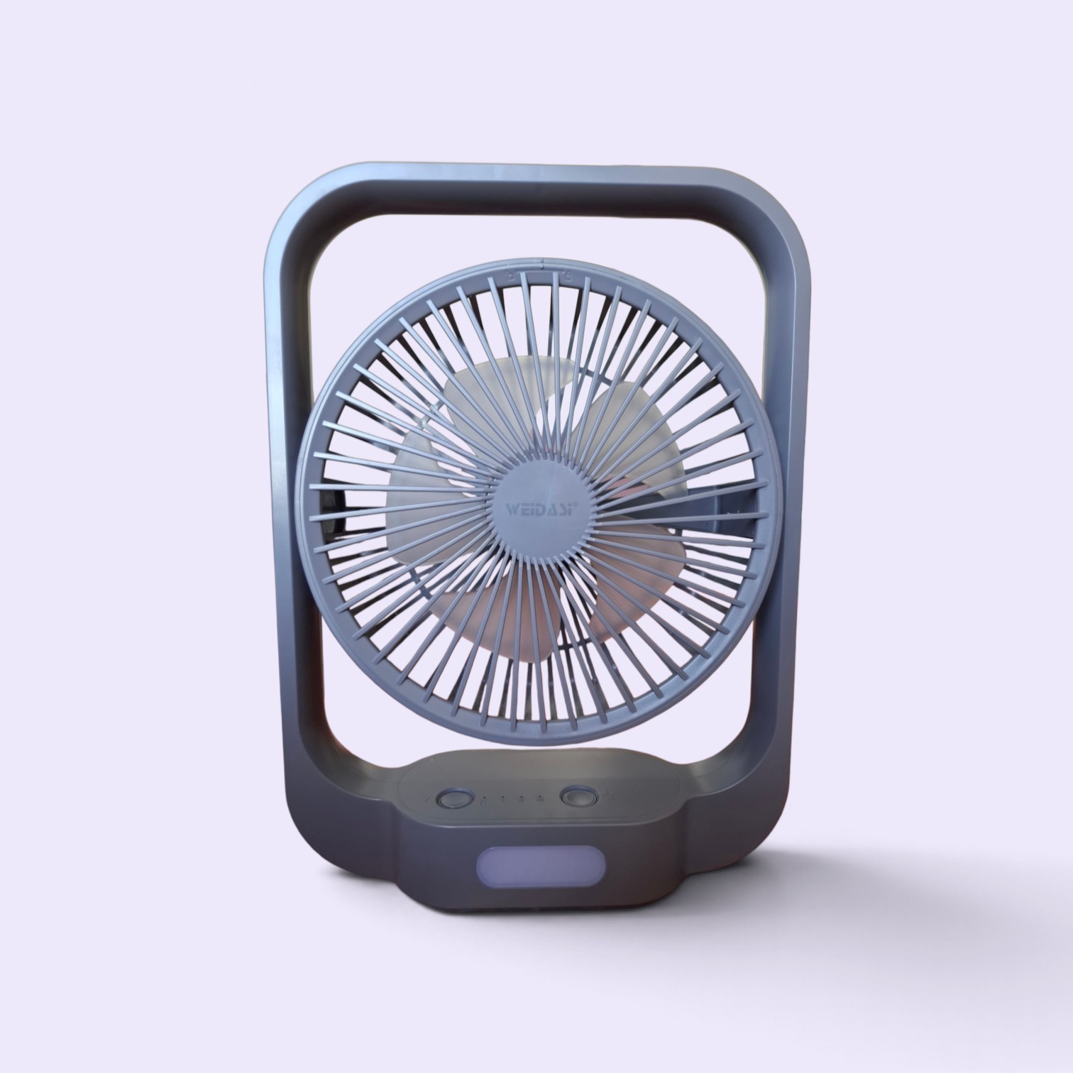 ​پنکه شارژی و رومیزی ویداسی (WEIDASI) مدل WD-280 سایز ۷.۵ اینچ به همراه چراغ ۶ SMD