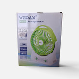 پنکه شارژی و رومیزی ویداسی (WEIDASI) مدل WD-202 سایز ۷.۵ اینچ به همراه چراغ ۴ SMD