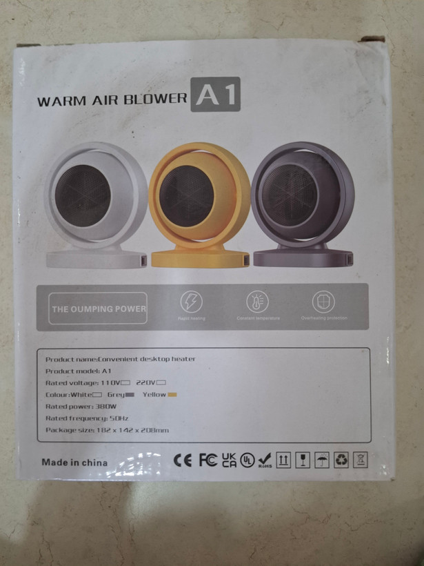 بخاری برقی و گرمکن رومیزی مدل Warm Air Blower A1 (فن هیتر mini رومیزی قابل حمل)