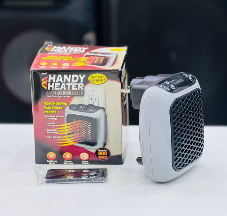 بخاری برقی و هیتر فندار دیواری برقی ۸۰۰ وات Handy Heater مدل 510 با صفحه دیجیتال و تایمر